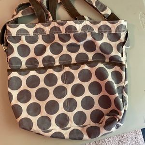 Thirty-one bag gray and cream polka dots good cond